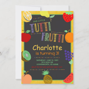 Invitation Fruits Tutti Frutti Anniversaire