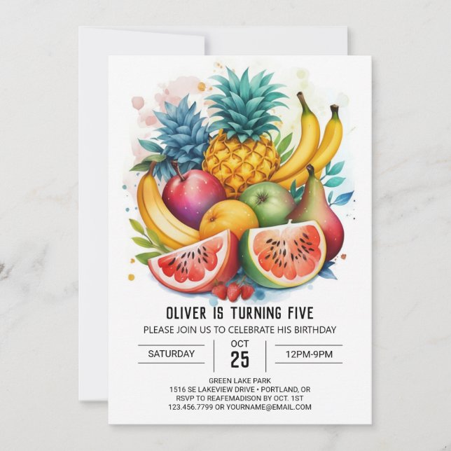 Invitation Fruity Kids Chic Anniversaire (Devant)