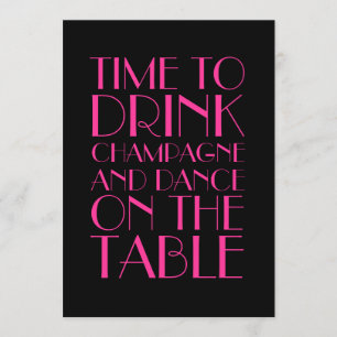 Invitation fuchsia de Bachelorette d'années '20