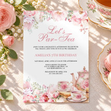 Fuchsia Floral Let's Par-Tea Anniversaire