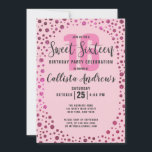 Invitation Fuchsia Parties scintillant rose Confetti Bordure<br><div class="desc">Cette invitation à fêter un sweet sixteen moderne, simple et girly est parfaite pour votre journée spéciale. Il présente des confettis brun brun brun parties scintillant rose fuchsia, arrosé d'une bordure ovale sur le dessus d'un arrière - plan rose vif. C'est girly, élégant, chic, unique et tendance. ***REMARQUE IMPORTANTE DE...</div>