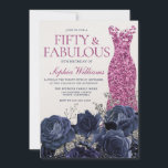 Invitation Fuchsia Robe Marine Texte 50e anniversaire<br><div class="desc">Fuchsia Robe Rose Marine Texte 50e Anniversaire Invitation Voir la collection correspondante dans Niche et Nest Store Merci beaucoup</div>