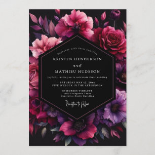 Invitation Fuchsia Umbral Bloom Mariage