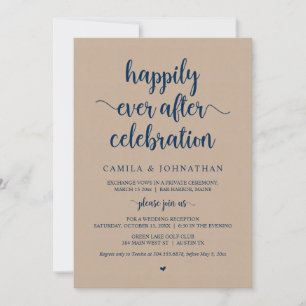 Invitation Fuite amoureuse, célébration de l'amour éternel