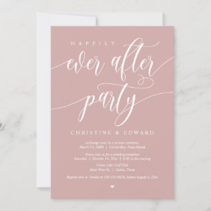 Invitation Fuite amoureuse, Fête de Mariage Heureux, Rose Pou