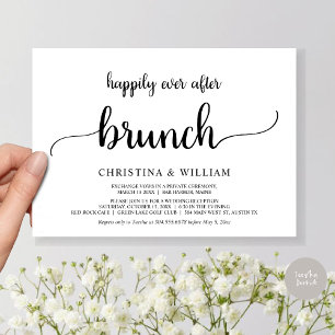Invitation Fuite, Brunch de Pour Toujours Heureux, Rustique