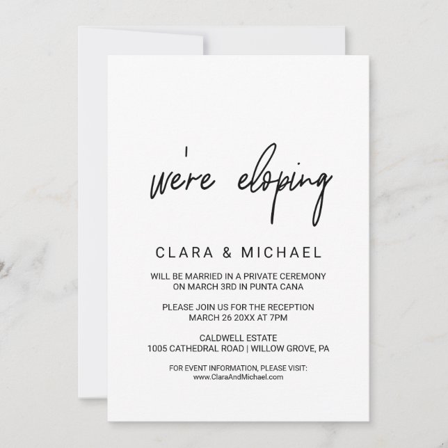 Invitation Fuite de calligraphie fantaisiste (Devant)