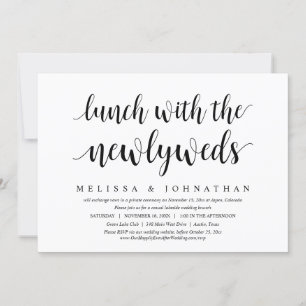 Invitation Fuite de mariage, déjeuner avec les jeunes mariés
