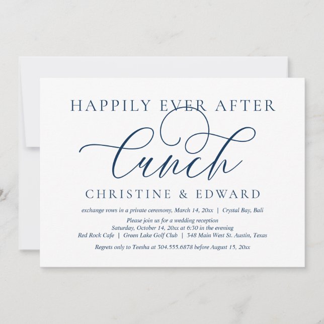 Invitation Fuite de mariage, déjeuner de bonheur éternel (Devant)