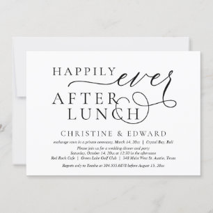 Invitation Fuite de mariage, déjeuner heureux à tout jamais