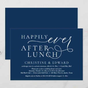 Invitation Fuite de mariage, déjeuner heureux pour toujours