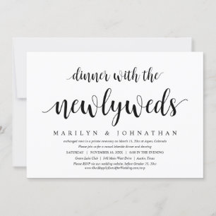 Invitation Fuite de mariage, dîner avec les jeunes mariés Inv