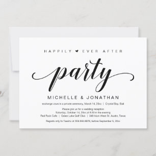 Invitation Fuite de Mariage, Écriture Noire Élégante