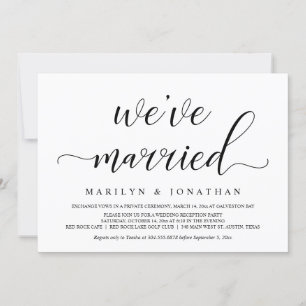 Invitation Fuite de mariage, élégante réception de mariage