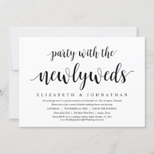 Invitation Fuite de mariage, fête avec les jeunes mariés