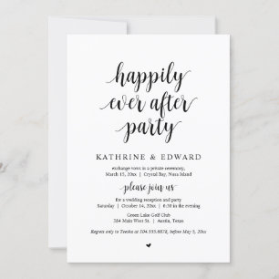 Invitation Fuite de mariage, fête de bonheur éternel  Invitat