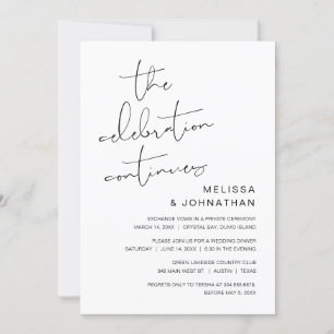 Invitation Fuite de mariage, La célébration continue Invit
