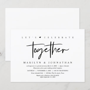 Invitation Fuite de mariage, Moderne, Faisons la fête avec no