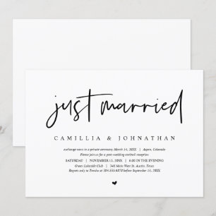 Invitation Fuite de mariage, Moderne Minimaliste Tout juste m