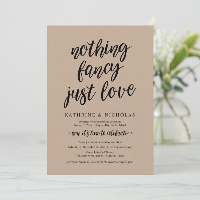 Invitation Fuite de mariage, Rien de fantaisiste, Juste de l' (Debout devant)