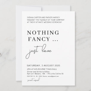 Invitation Fuite de noces après la fête, Rien de fantaisiste 