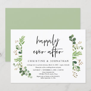 Invitation Fuite de noces, dîner pour toujours heureux