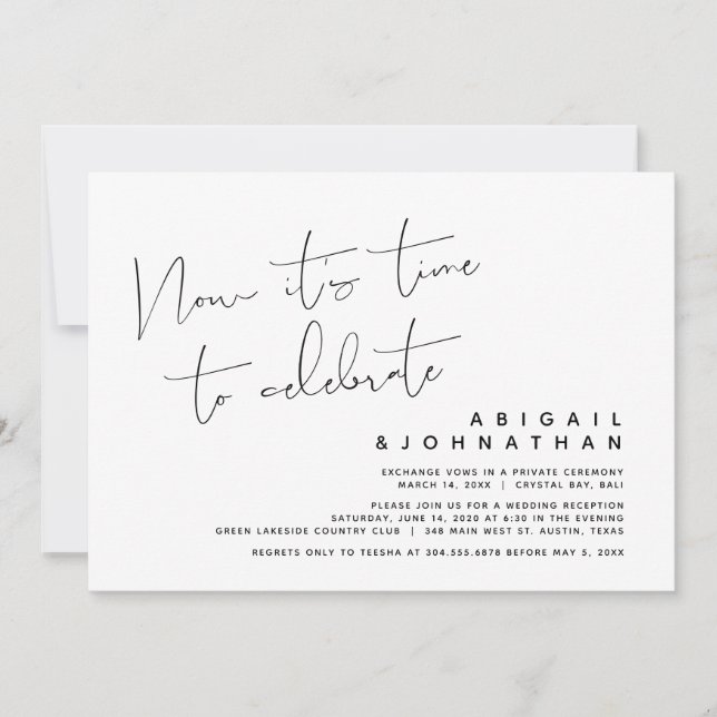 Invitation Fuite en amoureux, C'est maintenant temps de céléb (Devant)