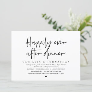 Invitation Fuite en amoureux pour mariage, Dîner de conte de 
