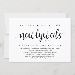 Invitation Fuite en Amoureux pour un Mariage, Brunch Avec les