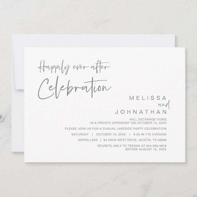 Invitation Fuite en mariage, célébration de bonheur éternel  (Devant)