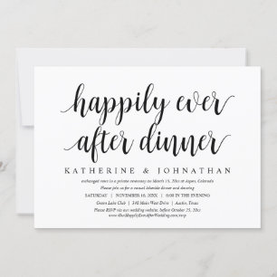 Invitation Fuite en mariage, dîner de danse pour toujours heu
