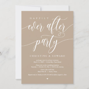 Invitation Fuite en mariage, fête de "Heureux pour toujours",