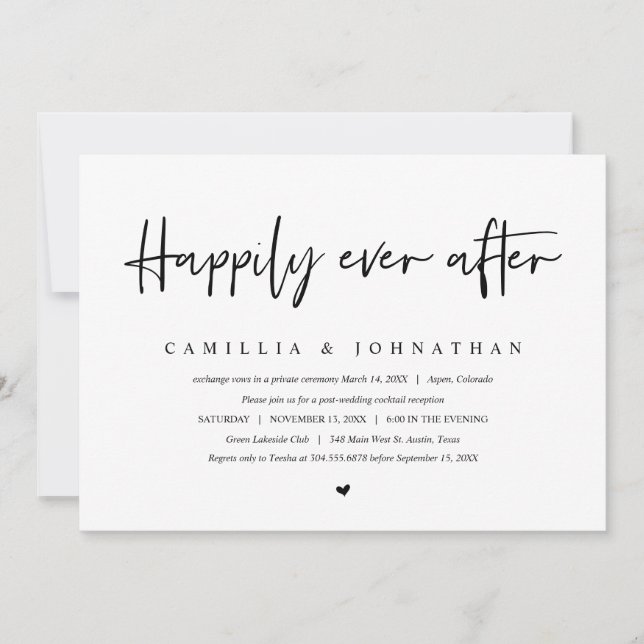 Invitation Fuite en mariage, fête de mariage heureux pour tou (Devant)