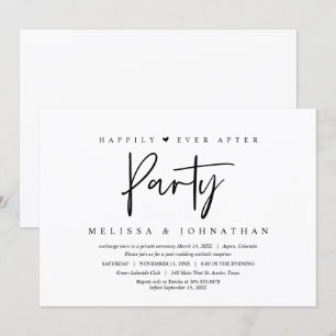 Invitation Fuite en mariage, fête pour toujours heureuse