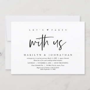 Invitation Fuite en mariage, Moderne, Faisons la fête avec no