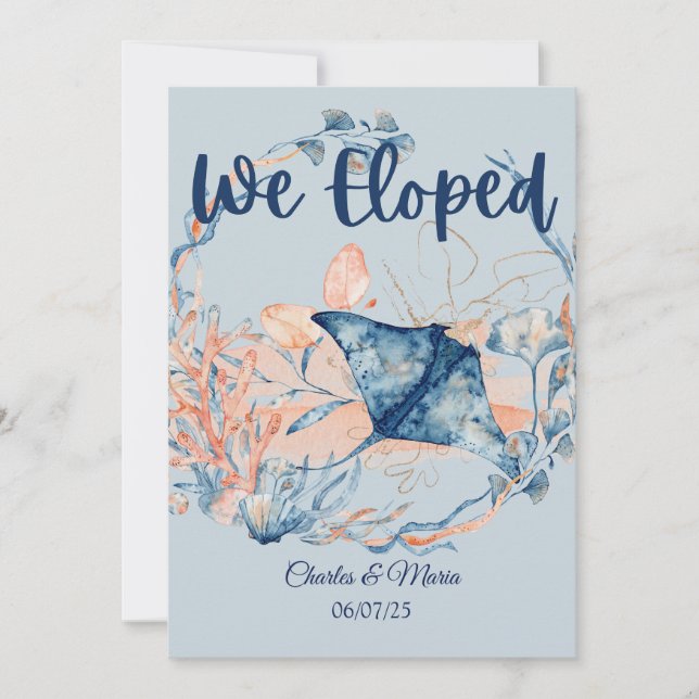 Invitation Fuite en mer - Annonce de mariage (Devant)