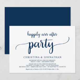 Invitation Fuite, Fête de Mariage Heureux, Bleu Marine