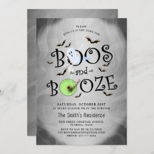 Invitation Fumé Grey Boos & Booze Halloween Party