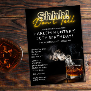 Invitation Fumée et Whiskey pour homme surprise