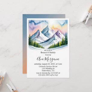 Invitation Fumée Montagnes Hiver Brunch & Bubbly