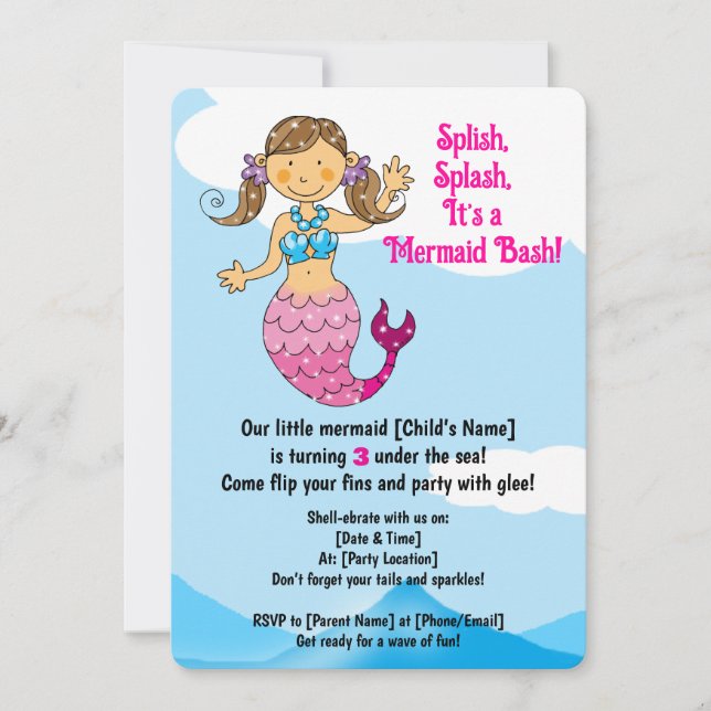Invitation Fumée personnalisable Anniversaire Design Cheveux  (Devant)