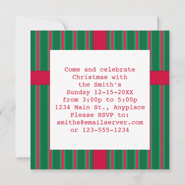 Invitation Fun and Fancy Christmas Snowman inspecteur (Dos)
