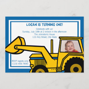 Invitation Fun Backhoe/ Photo