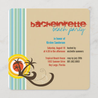 Invitation Fun Beach Holiday Bachelorette Party