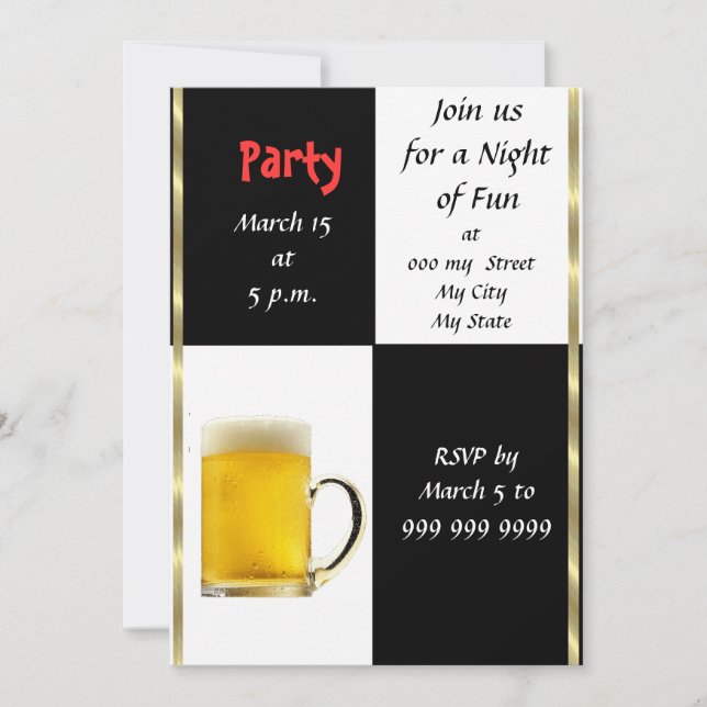 Invitation Fun Beer Party (Devant)