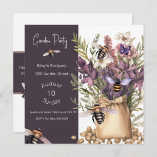 Invitation Fun Bees Butterflies et graines de fleurs