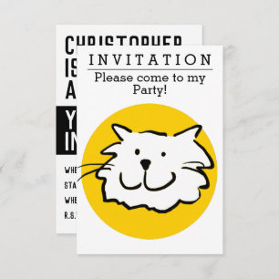 Invitation Fun Cat Design Party