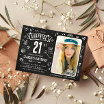 Invitation Fun Chalkboard Doodle Photo Surprise 21e anniversa<br><div class="desc">Amusant tableau moderne doodle photo 'Shhh... C'est une surprise' Invitation de fête du 21e anniversaire! Il vous suffit de télécharger une photo et de customiser le modèle avec vos propres détails d'événement.</div>