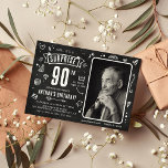 Invitation Fun Chalkboard Doodle Photo Surprise 90th Birthday<br><div class="desc">Fun modern chalkboard doodle photo 'Shhh... It's a Surprise' 90th Birthday Party Invitation! Design features a rustic chalkboard and white chalk doodle. Simply upload a picture and customize the template with your own event details.</div>