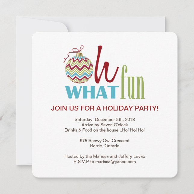 Invitation Fun Chevron Christmas Party (Devant)